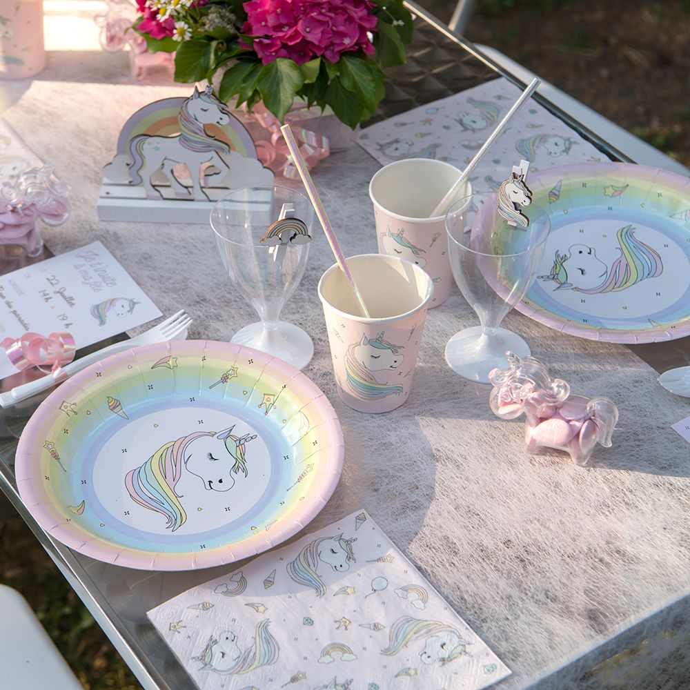 Paperilautaset Unicorn Pastelli