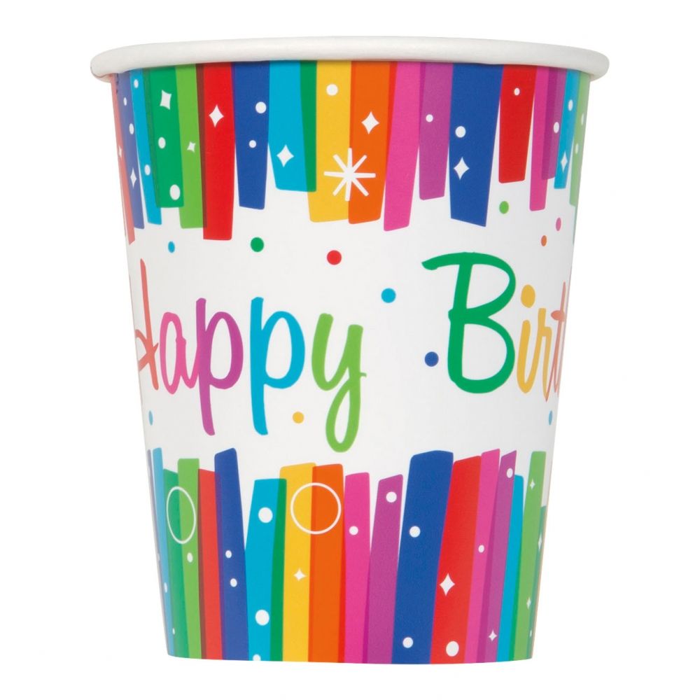 Pappersmuggar Happy Birthday Regnbåge