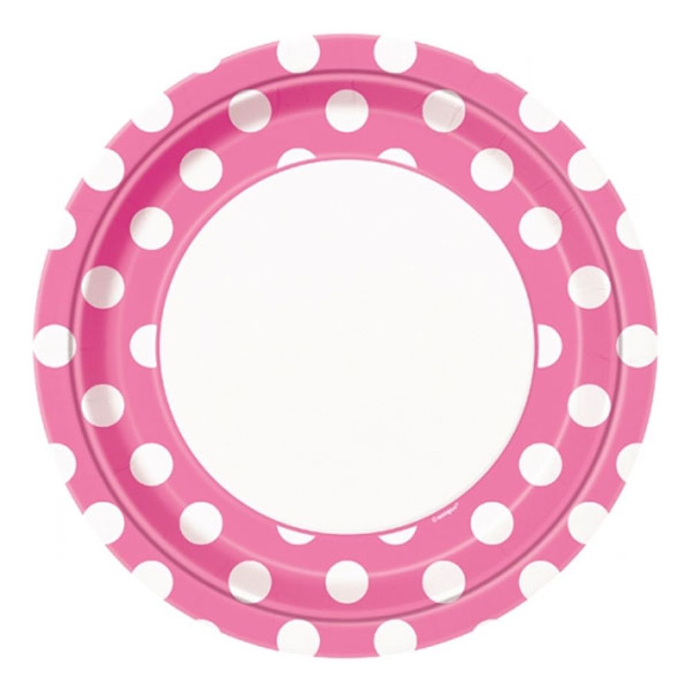 Papptallerkener Rosa Prikkete