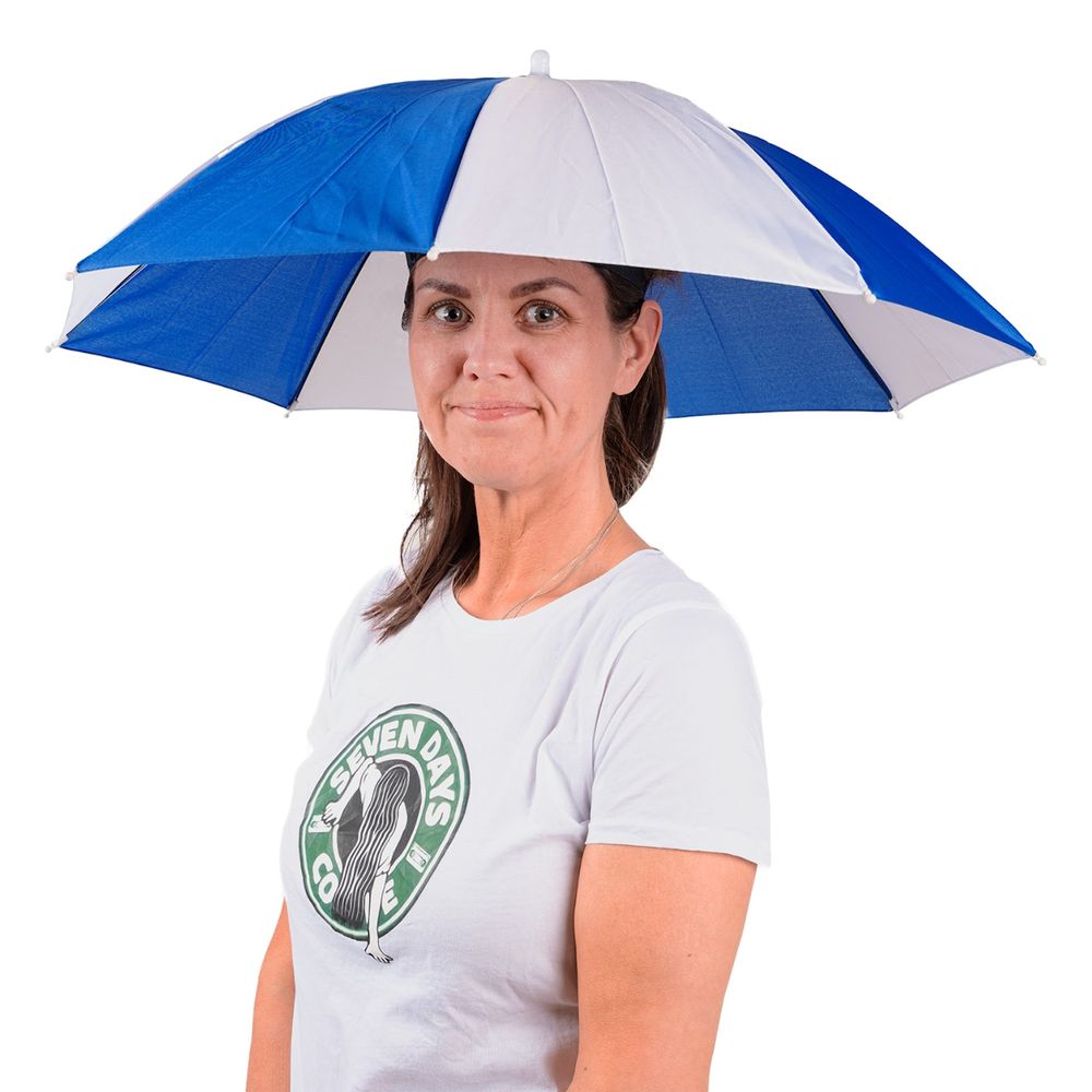 Paraplyhatt Blå/Vit