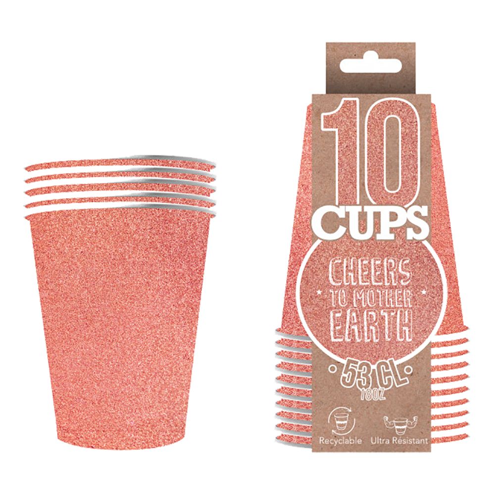 Party Cups Glitter Rosékulta