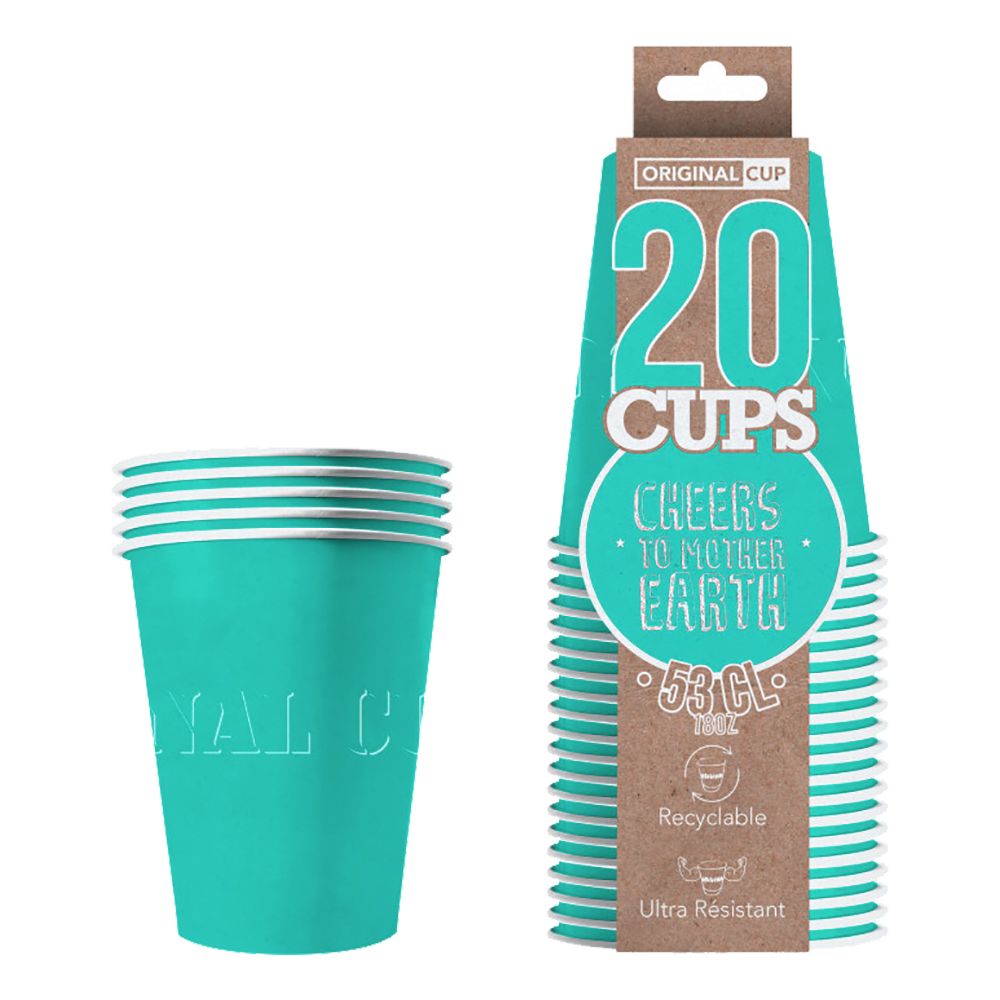 Party Cups Paperi Turkoosi