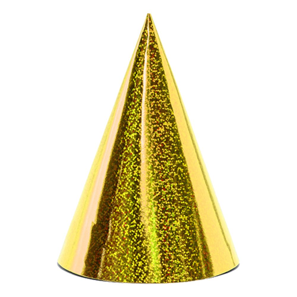 Partyhatter Holografisk Gull