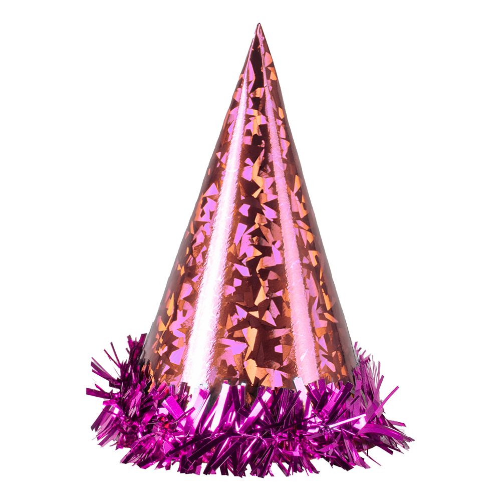 Partyhattar Hologram Rosa
