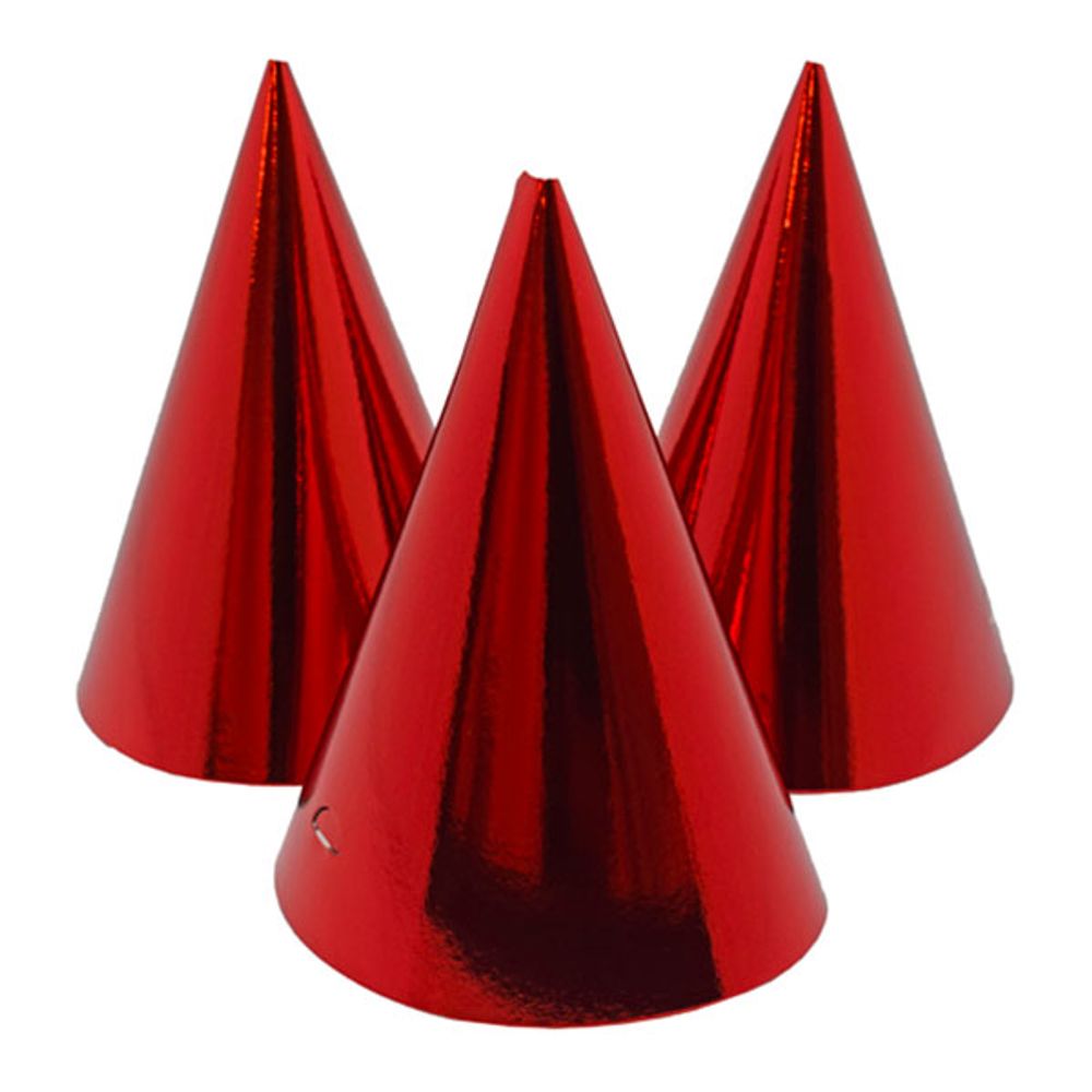 Partyhatter Rød Metallic