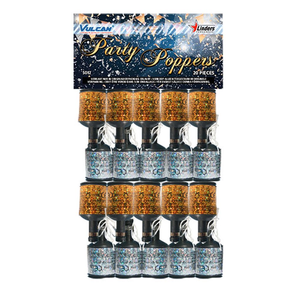 Party Poppers Guld/Silver