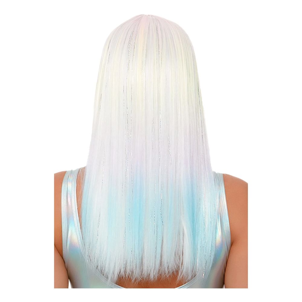 Pastell Lang Deluxe Parykk UV med Glitter