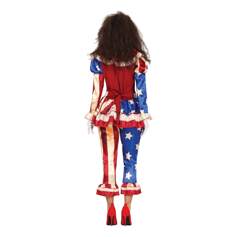 Patriotisk Klovn Damekostume