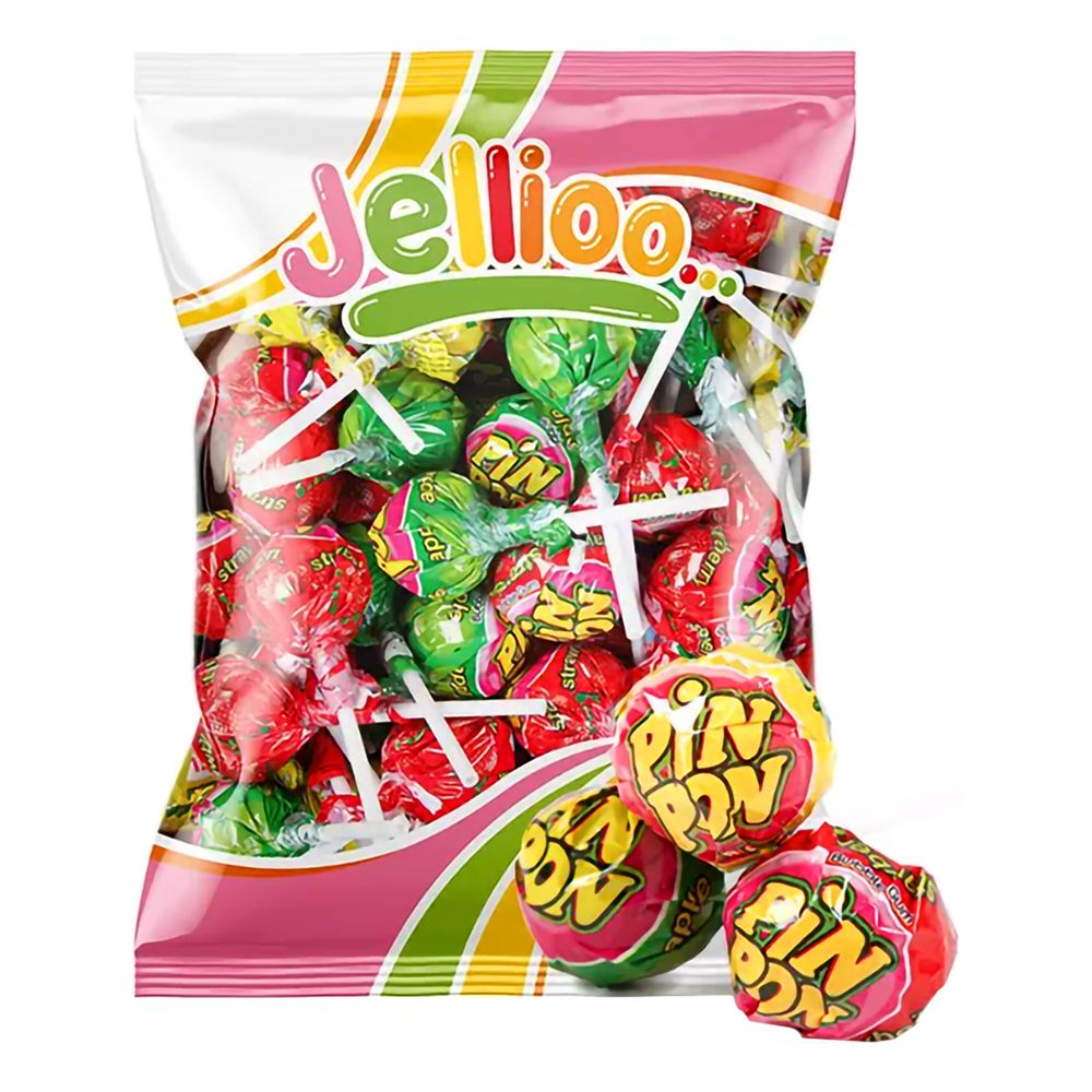 Pin Pon Lollipop Gum Sour Mix Storpack