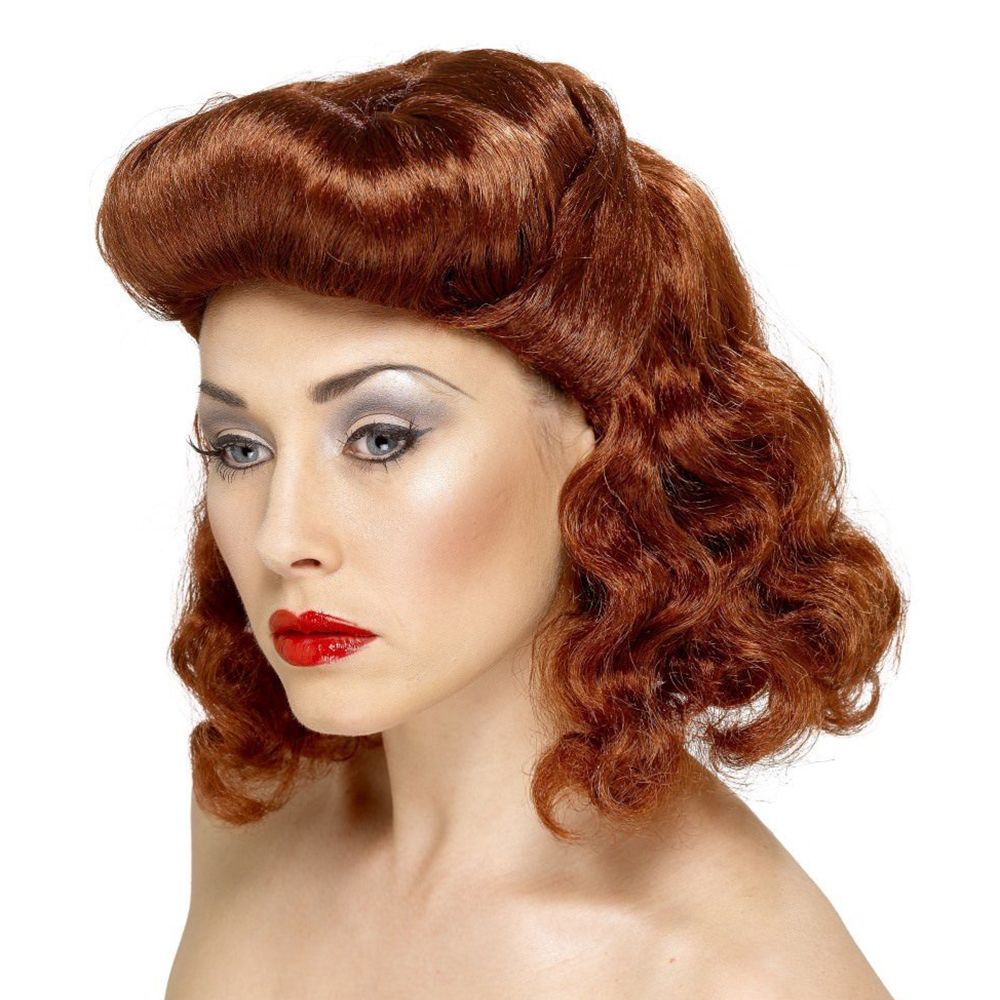 Pin-Up Girl Rødbrun Paryk