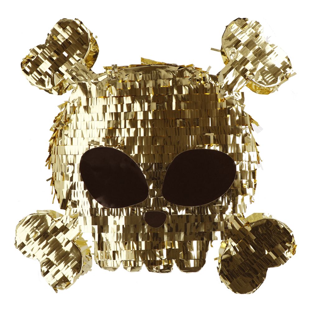 Piñata Dødningehoved Guld