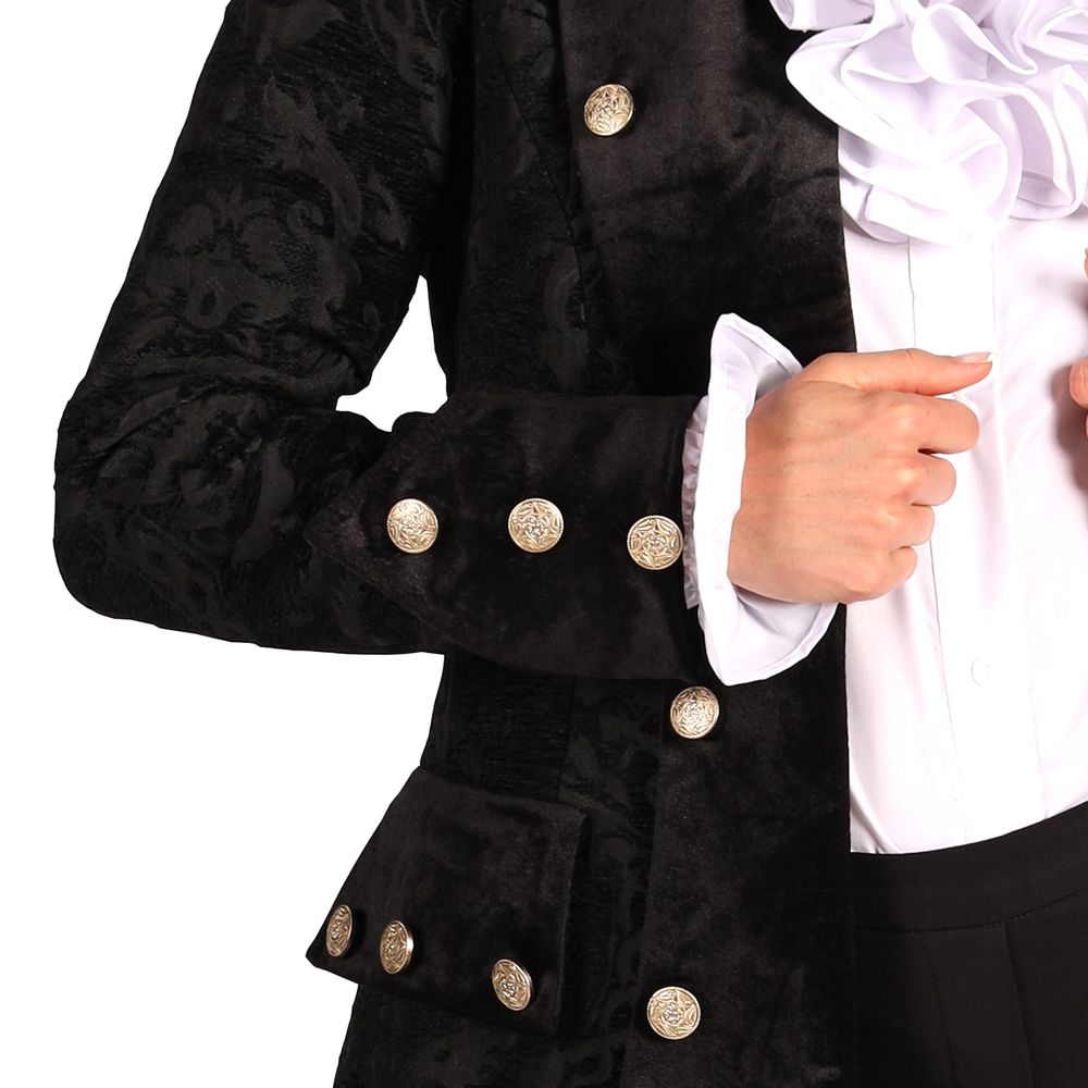 Pirat Kåbe Brocade Dame Sort Deluxe