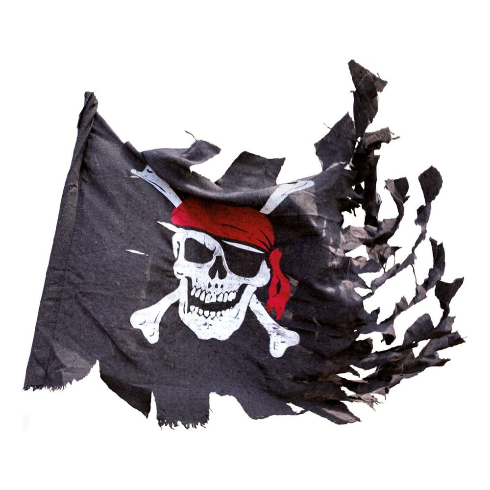 Rähjäinen Jolly Roger -merirosvolippu