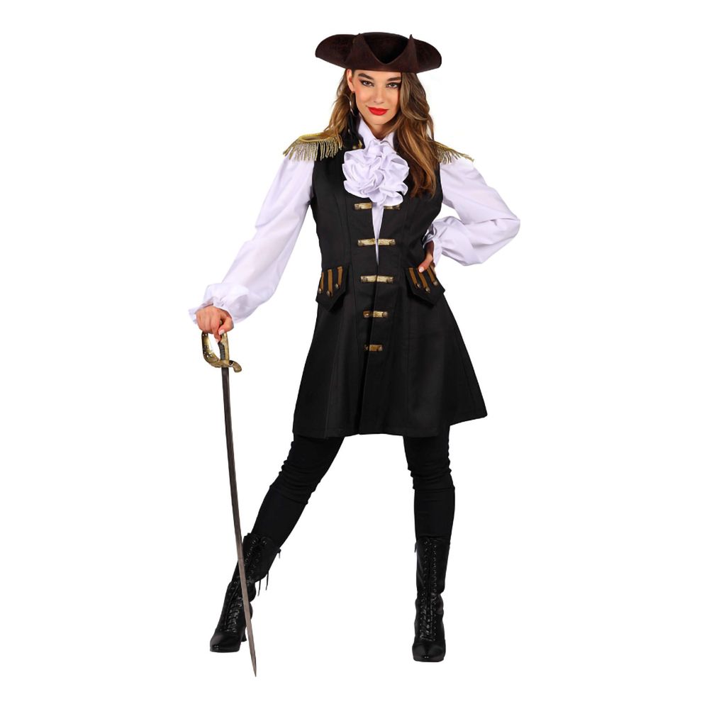 Piratväst Svart Dam Deluxe
