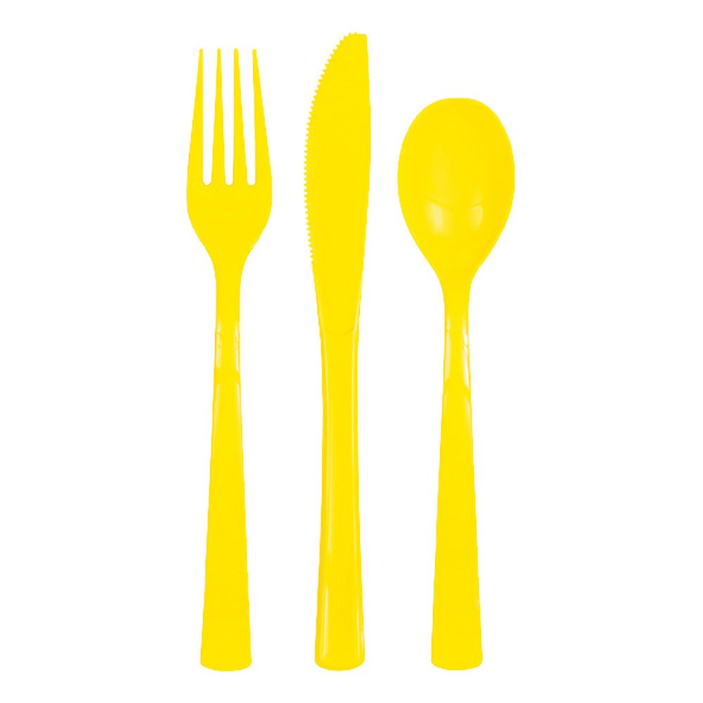 Plastbestik Gul