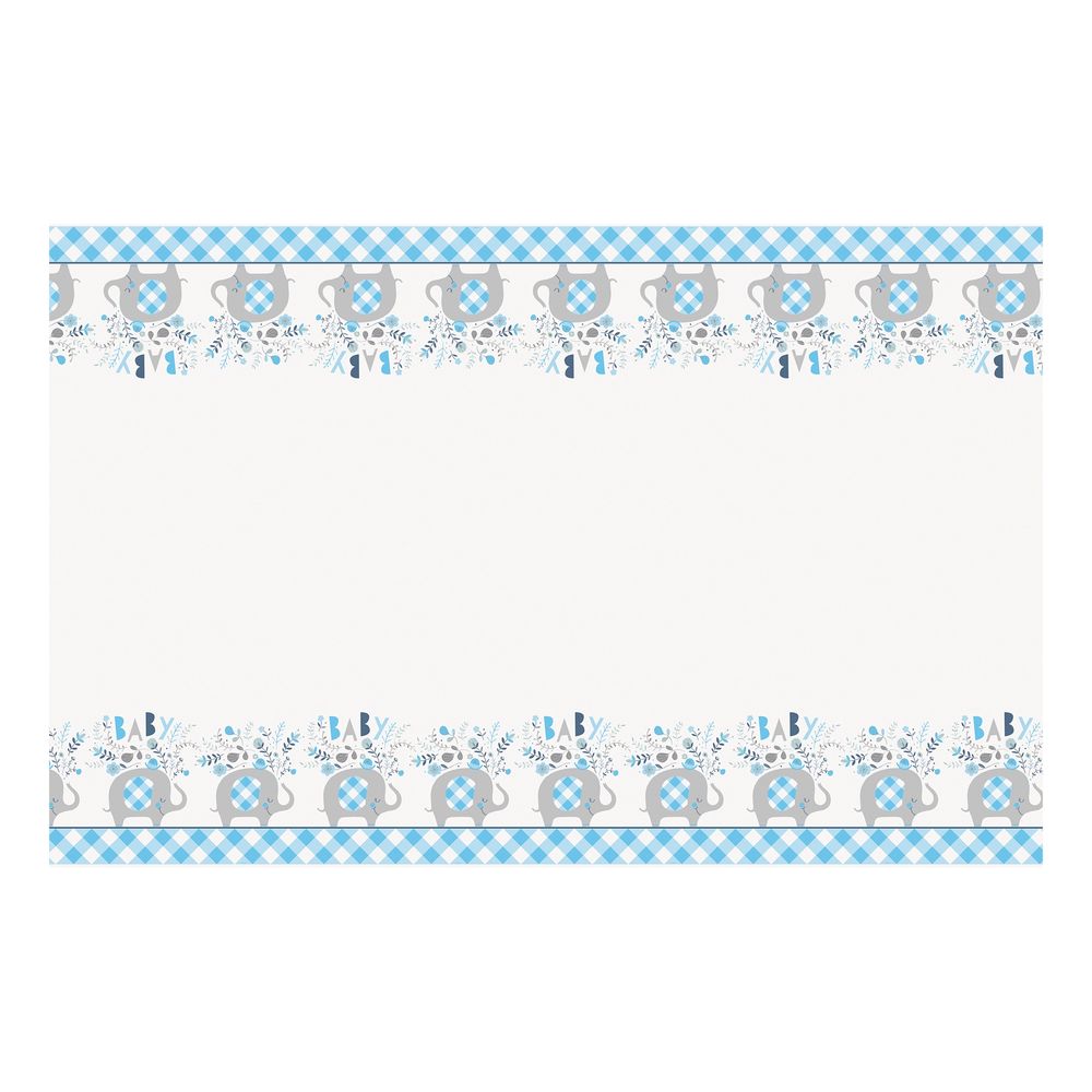 Muovinen Pöytäliina Elefantit Baby Shower Sininen
