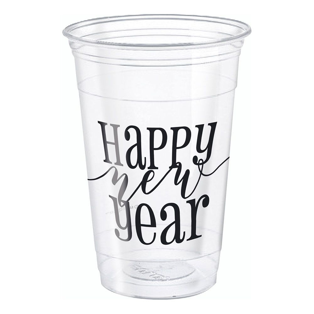 Ølglass i Plast Happy New Year