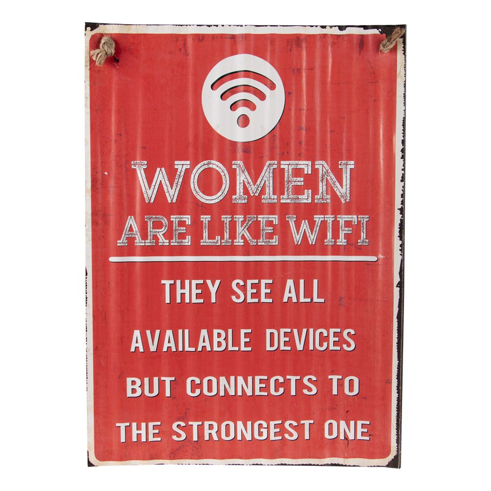 Metallskilt Women are like Wifi