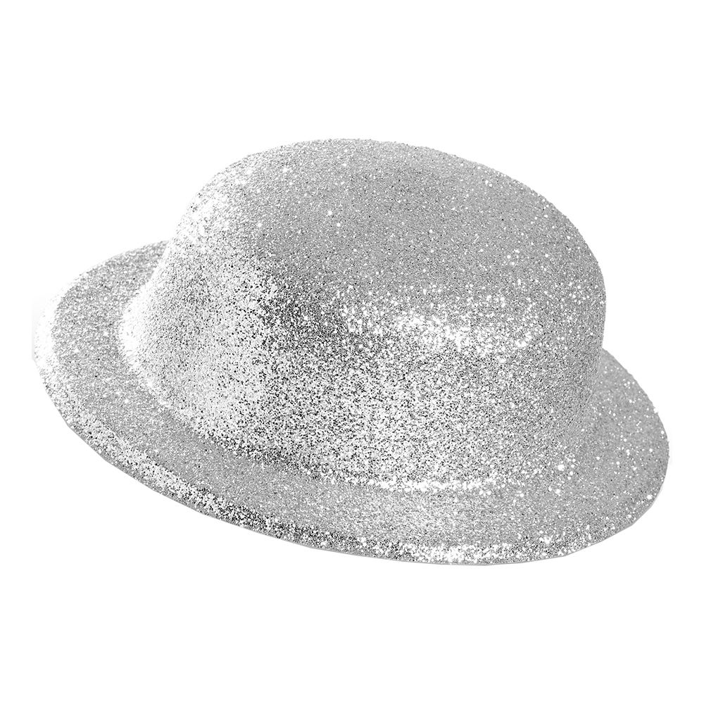 Plommonstop Glitter Silver Hatt