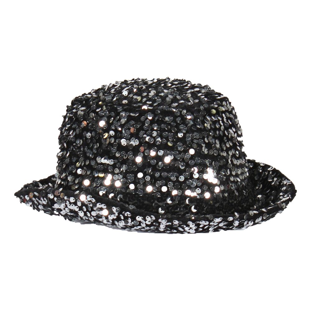 Bowlerhat Paljethat Sort/Sølv Deluxe