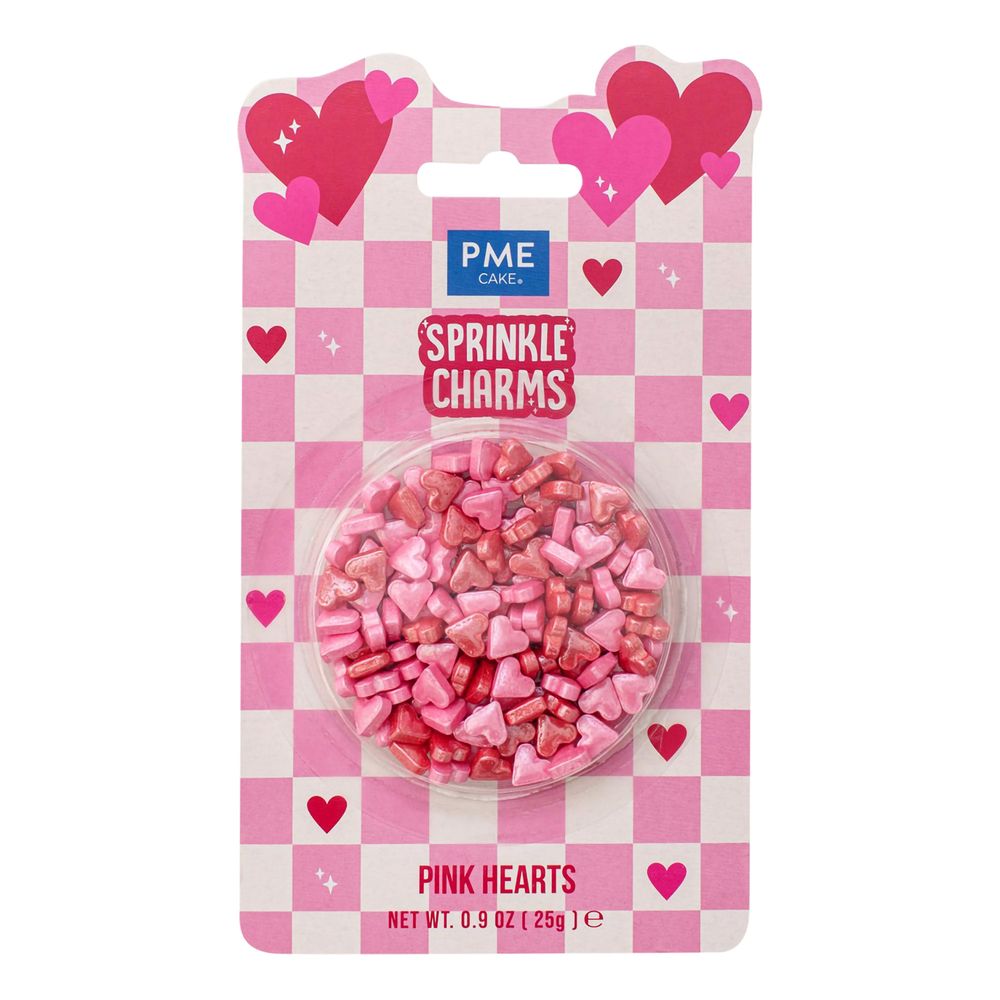 PME Lyserøde Hjerte Sprinkle Charms