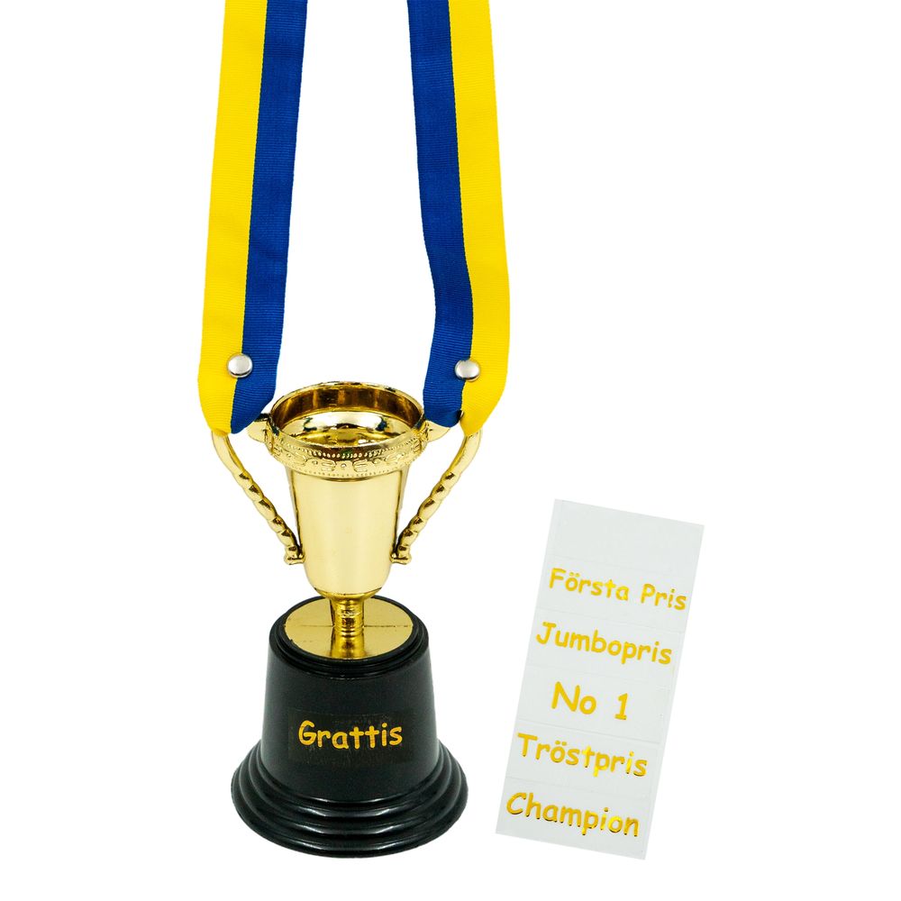 Minipokal Gull med Sverige-bånd