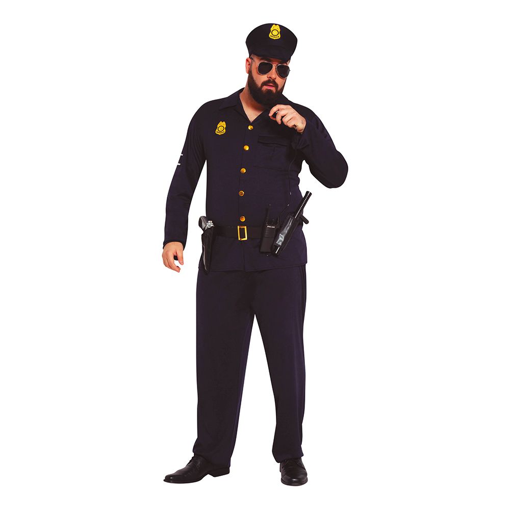 Politimann Plus-size Kostyme