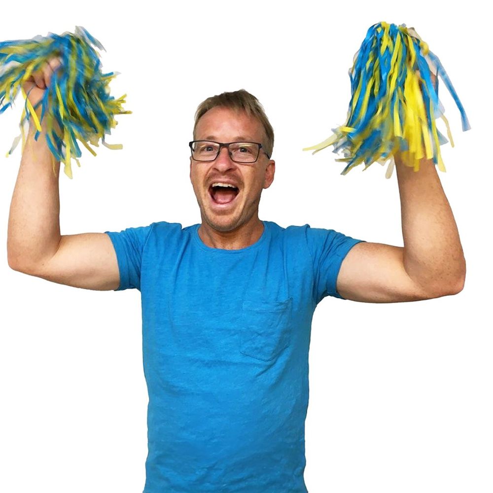 Pom Poms Blå/Gul