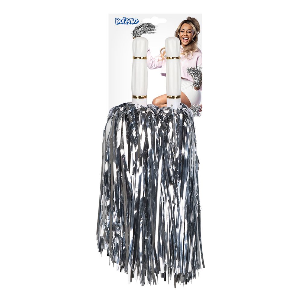 Pom Poms Metallic Sølv