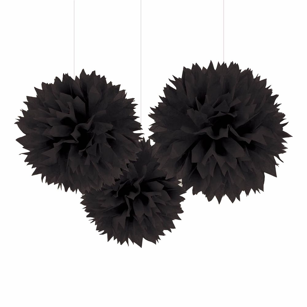 Pom-Poms Svarta Takdekoration