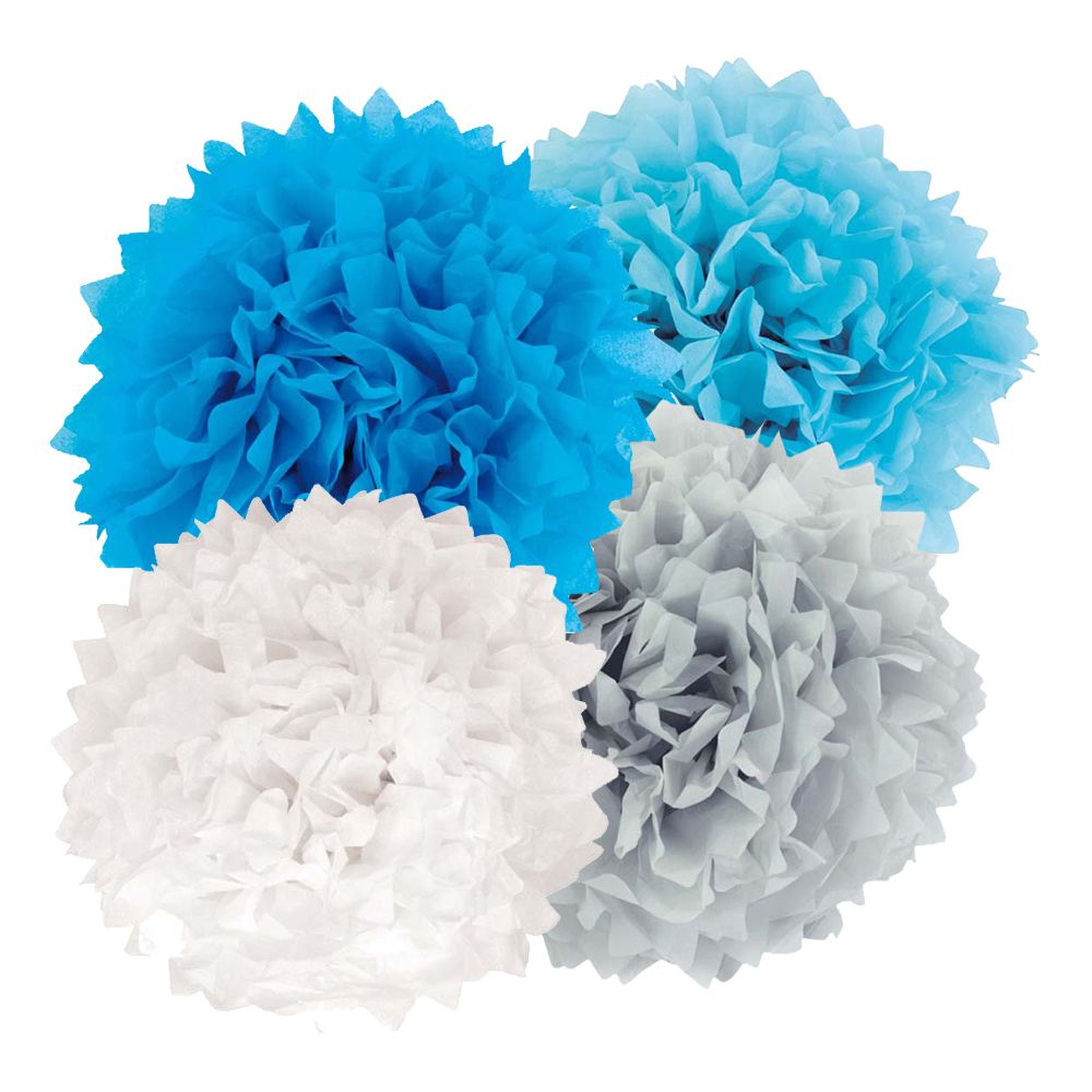 PomPomit Sini/Harmaa/Valkoinen