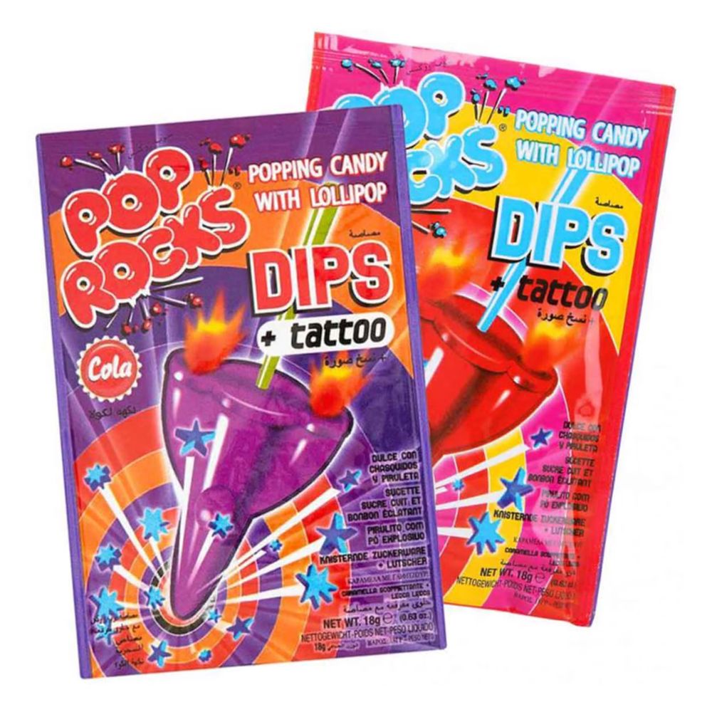 Pop Rocks Jordgubb/Cola med Tatuering Storpack