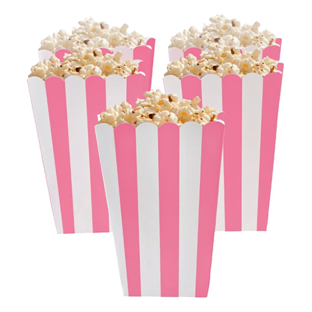 Popcornbägare Rosa Randiga
