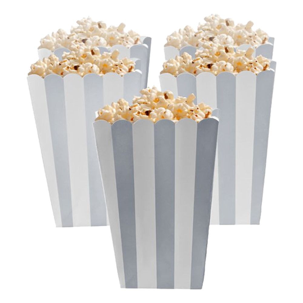 Popcornbægre Sølv Stribede