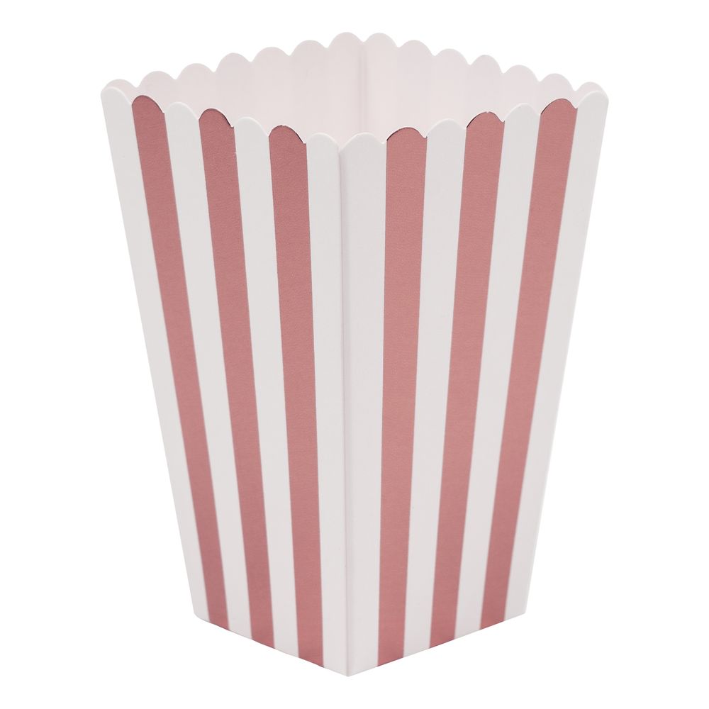 Popcornboxar Roséguld Ränder