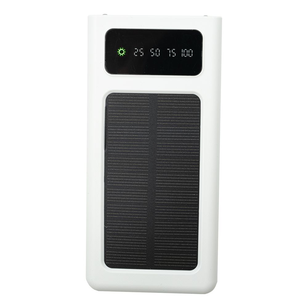Powerbank med Solcellsladdare Vit