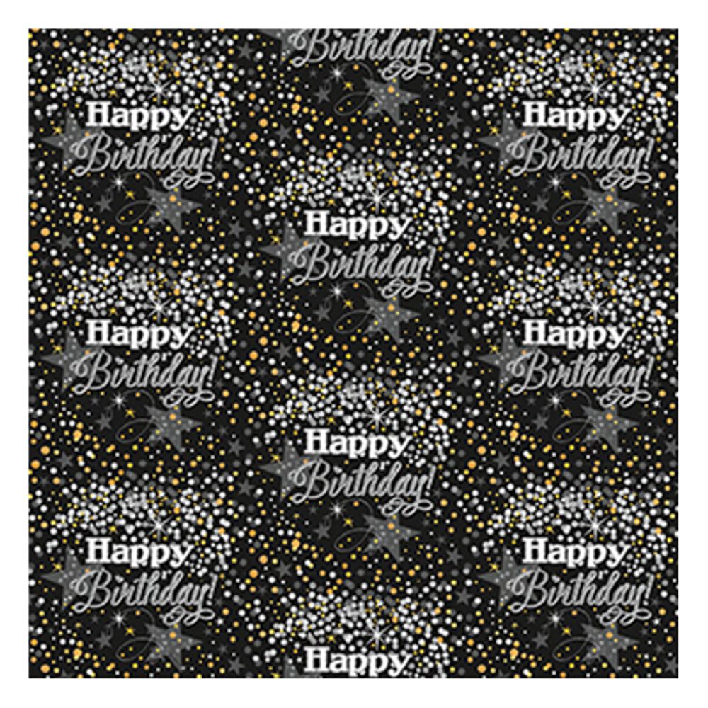Gavepapir Glitter Happy Birthday