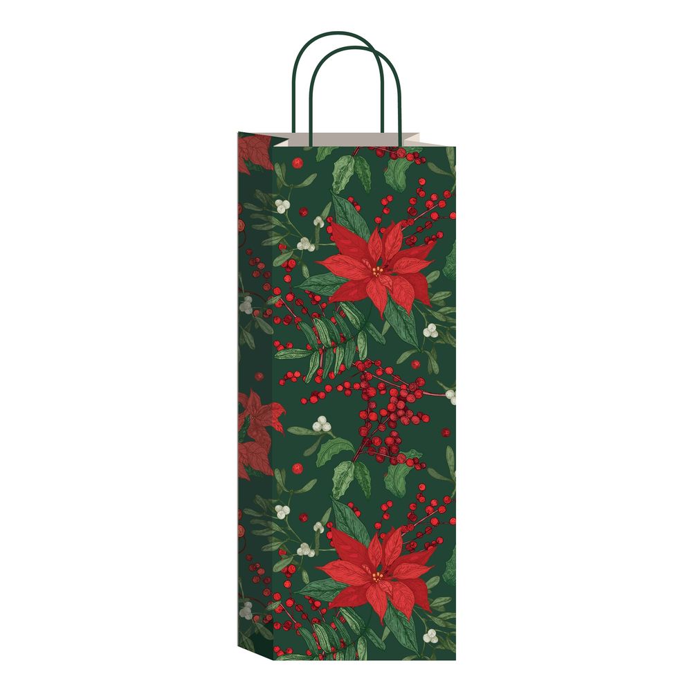 Presentpåse Flaska Julblomma