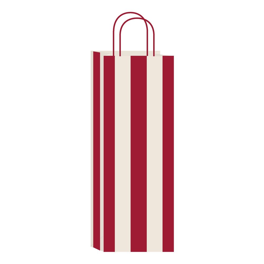 Presentpåse Flaska Randig Röd/Vit