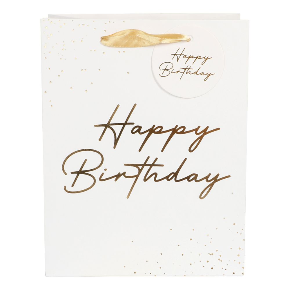 Gavepose Guld Happy Birthday