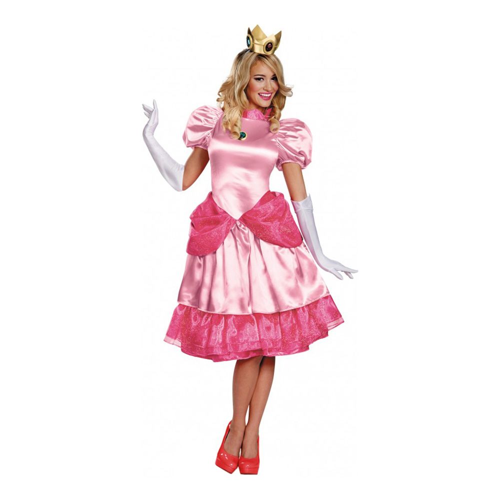 Prinsessan Peach Deluxe Maskeraddräkt