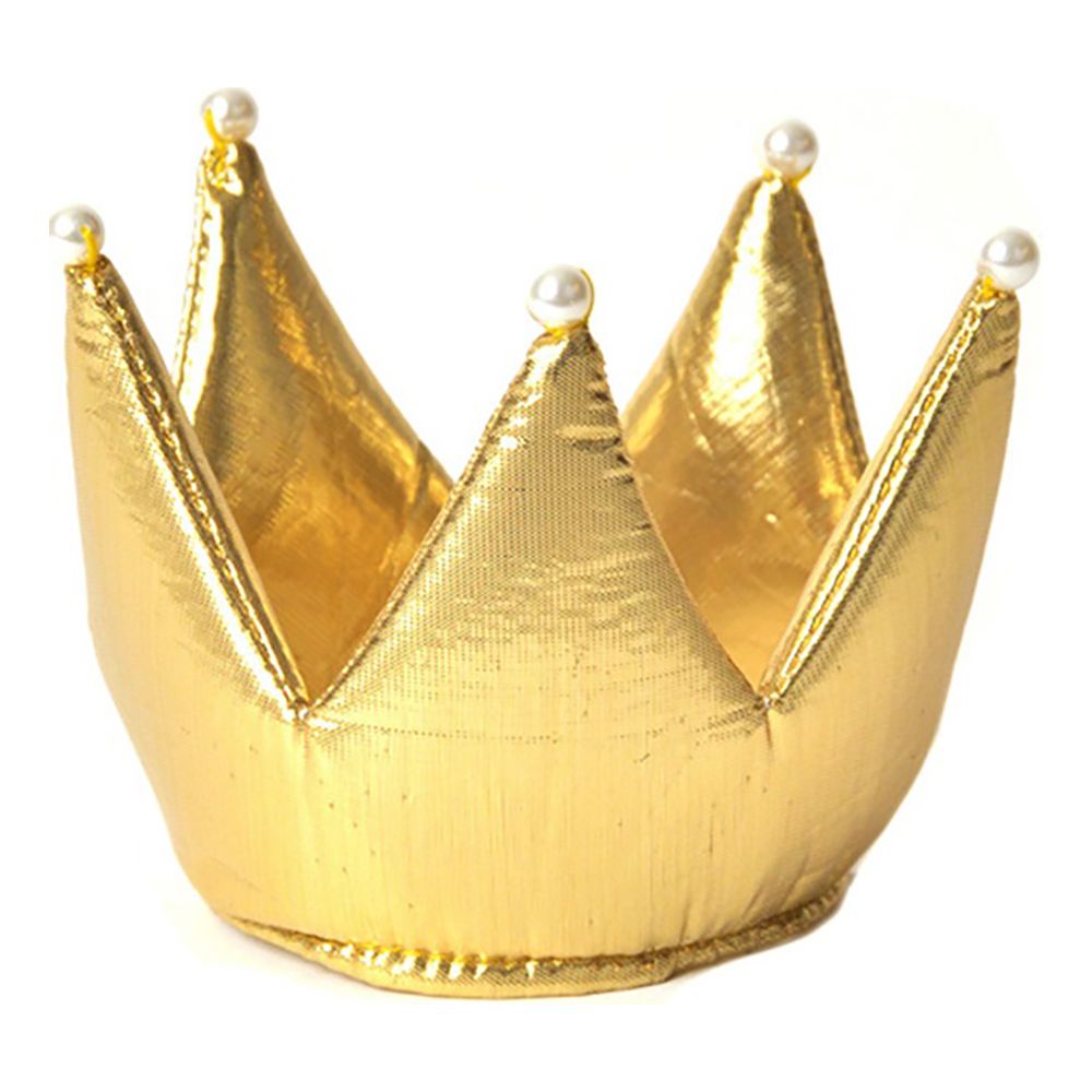 Prinsessekrone Guld med Perler Børn