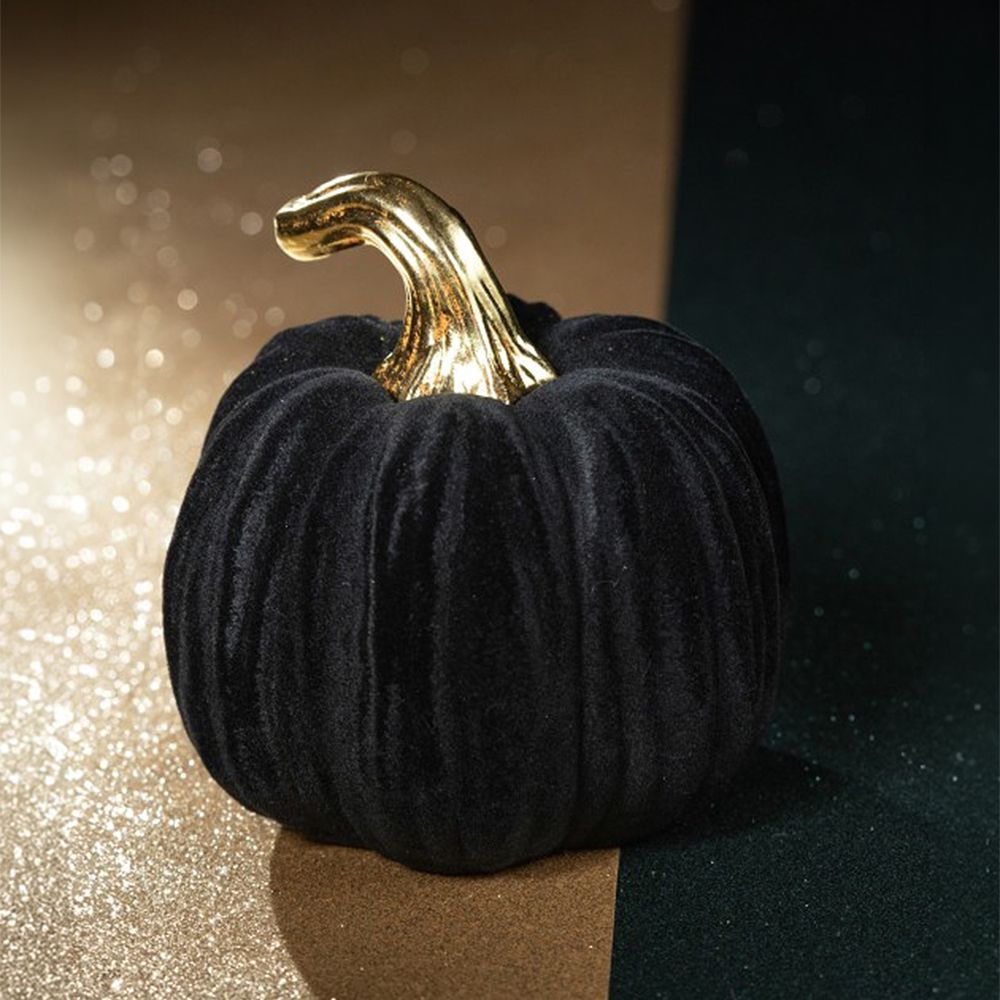 Pumpa Halloween Velour Musta/Kulta Pieni