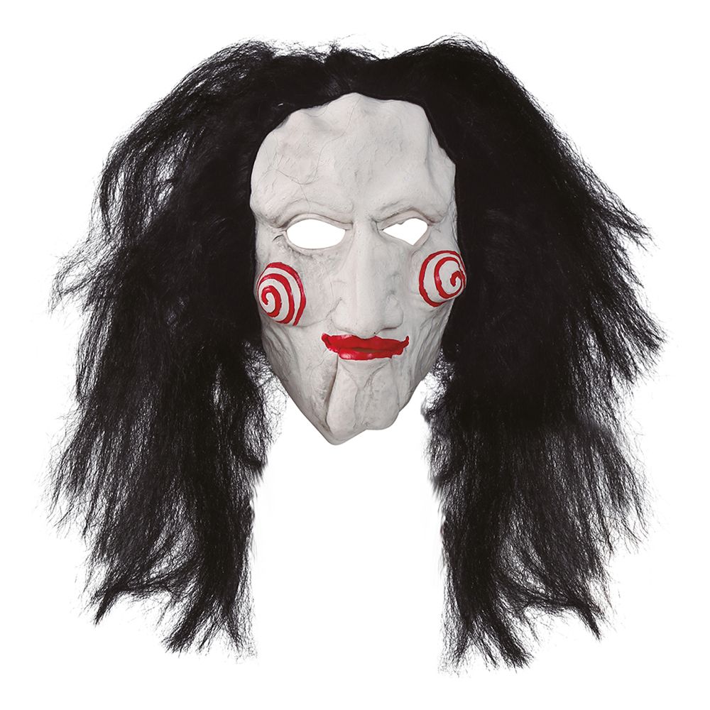 Puppet-lateksinaamari hiuksilla