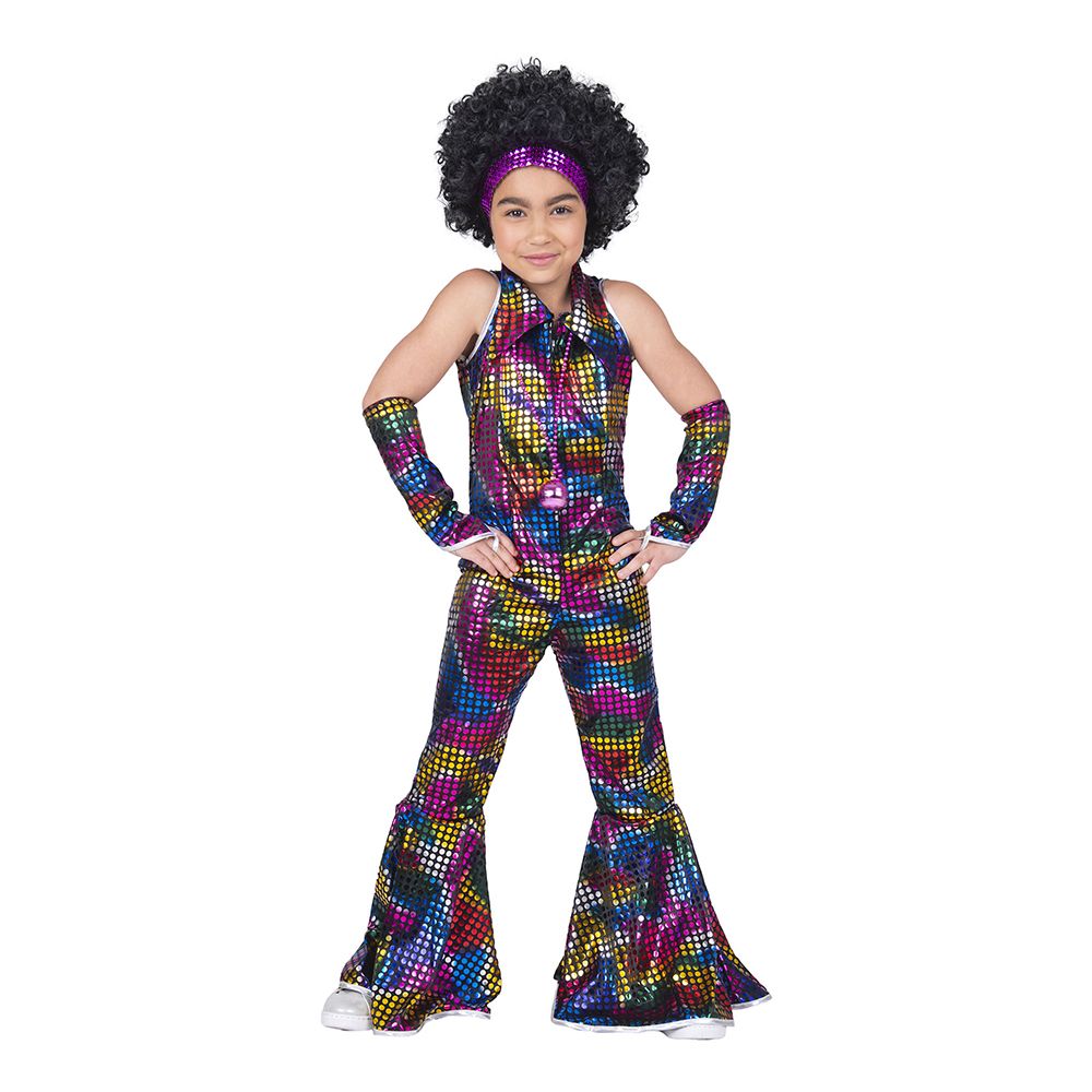 Disko Regnbue Jumpsuit Børn Kostume