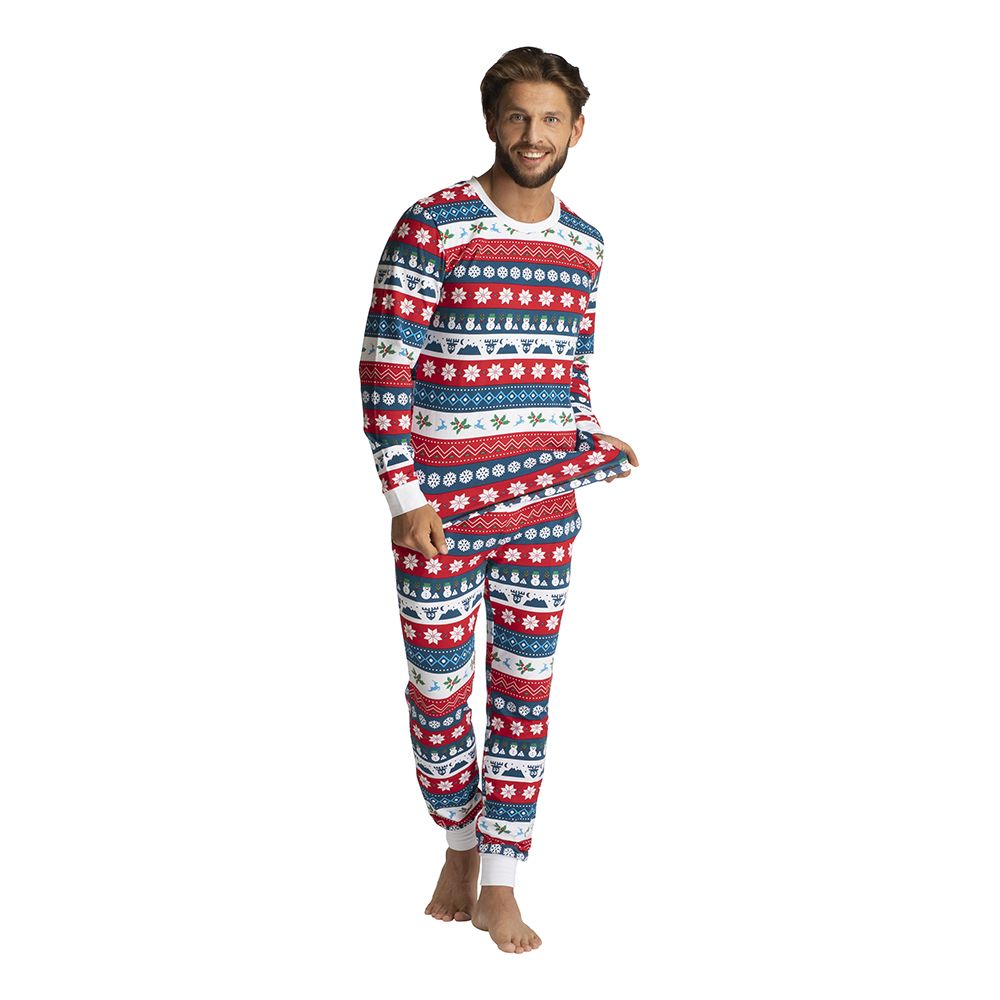 Raidallinen Joulupyjama Miesten