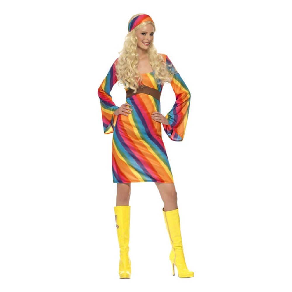 Regnbue Hippie Kostyme