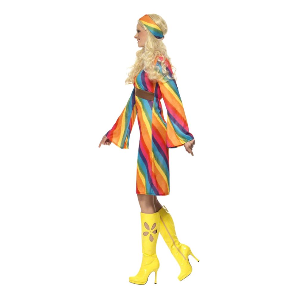Regnbue Hippie Kostyme