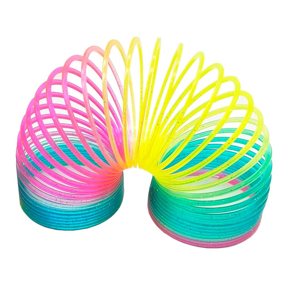 Sateenkaarenvärinen Slinky Kimaltava