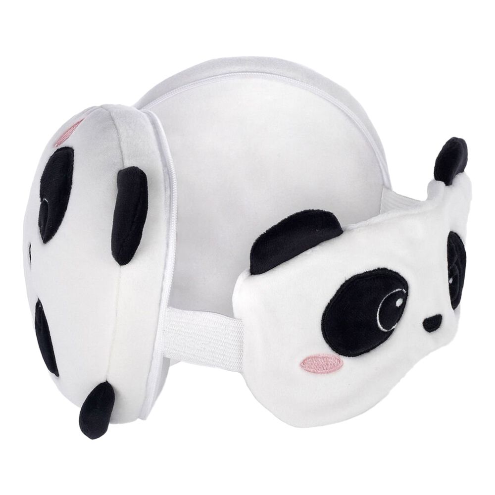 Reskudde med Sovmask Panda